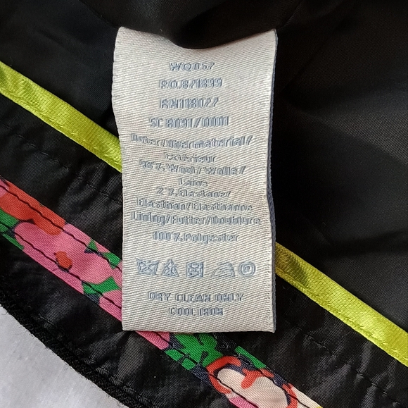 Boden Wool Dress Pants Sz US 14 UK 18 Black Crop Ankle Straight Trousers - Picture 3 of 6